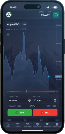 Aplicación móvil Pocket Option
