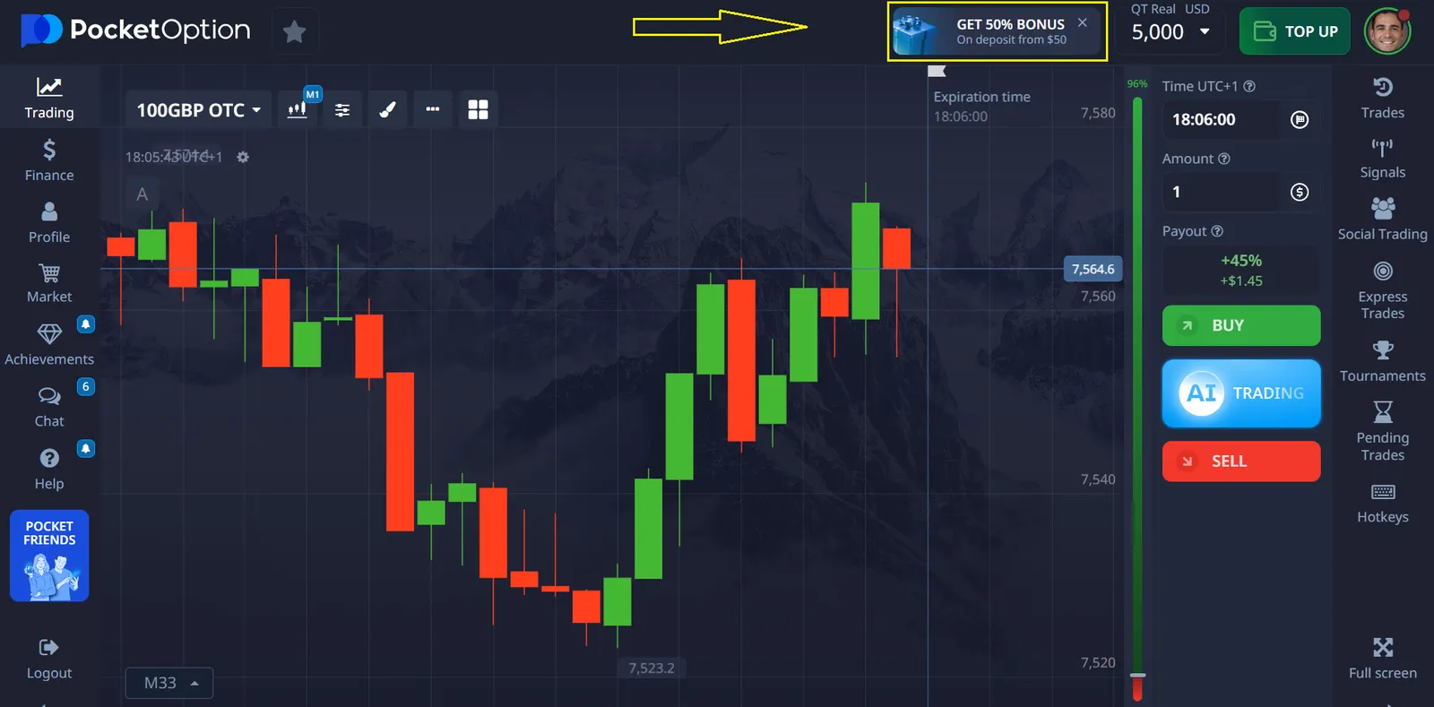 Pocket Option Bonus Disponibles